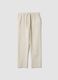 Beige linen-cotton blend trousers_0