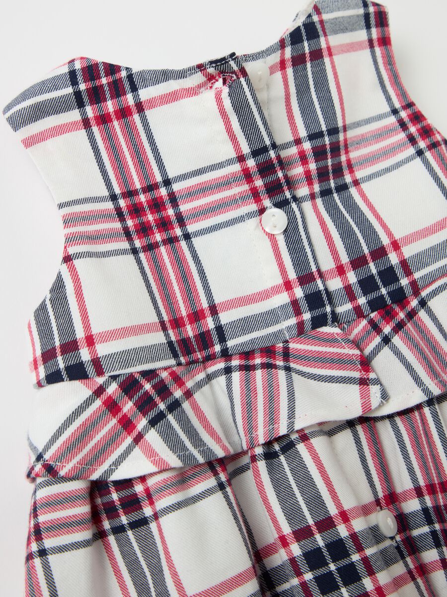 T-shirt and sleeveless dress set with check pattern_3