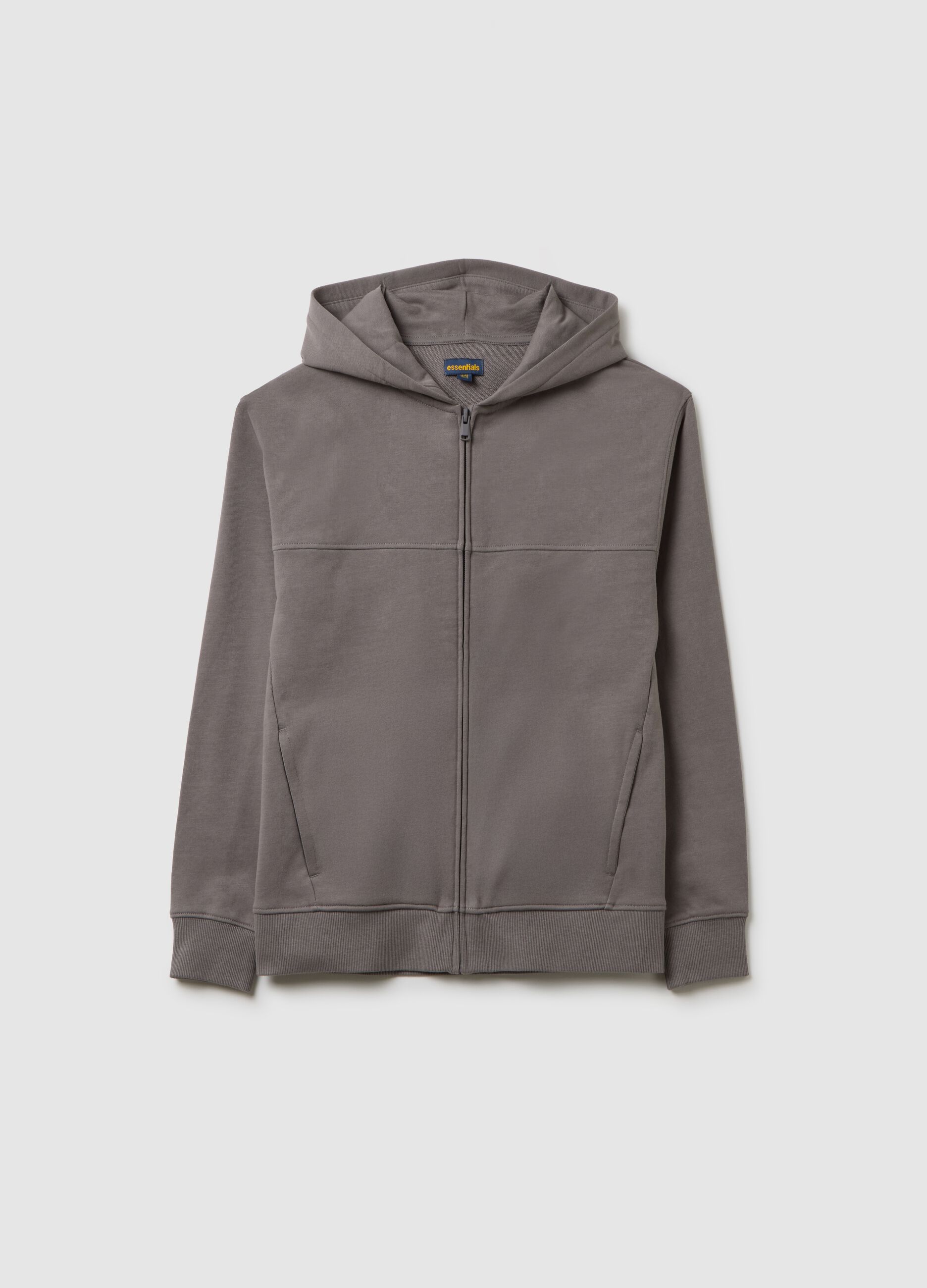 Boys' grey pure cotton sweatshirt with regular fit