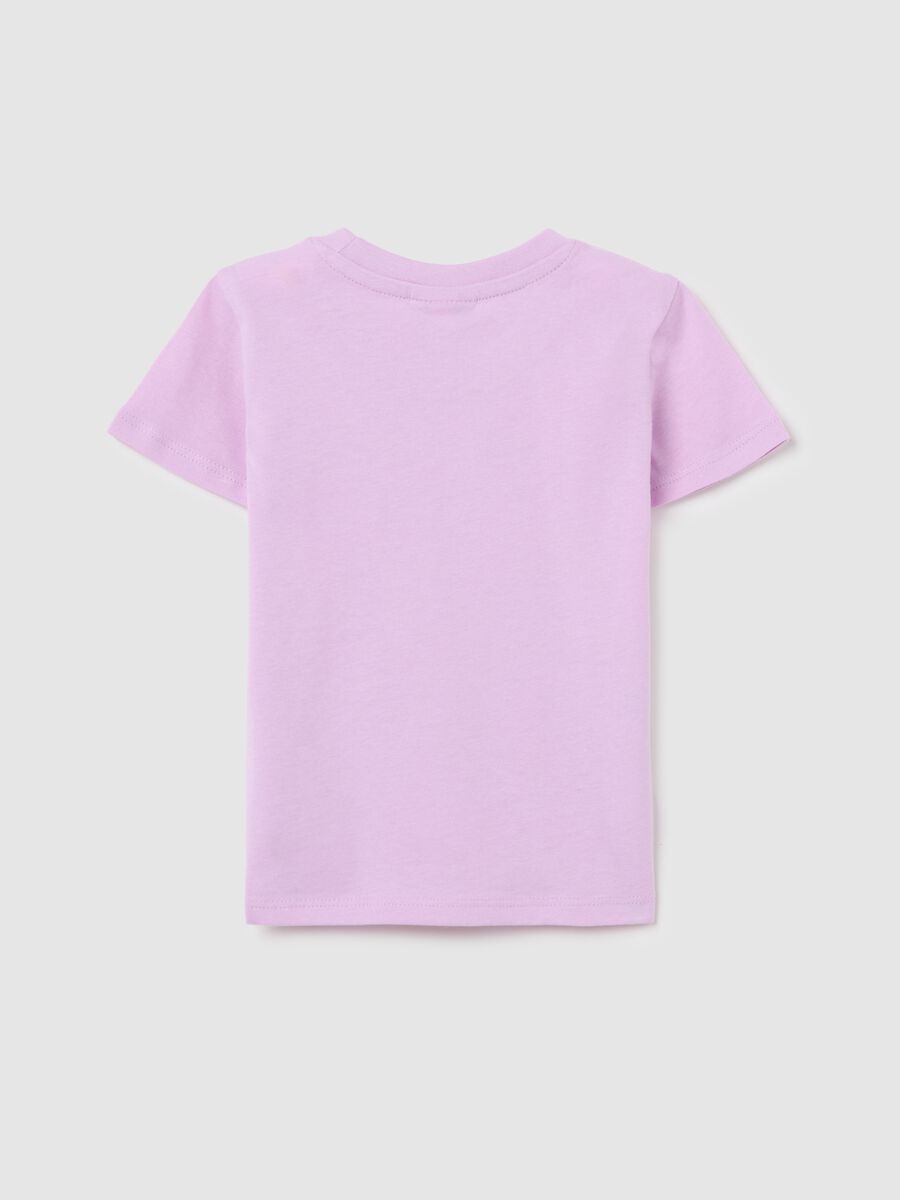 Purple cotton T-shirt with print_1