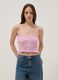 Pink pure cotton tank top with thin straps_2