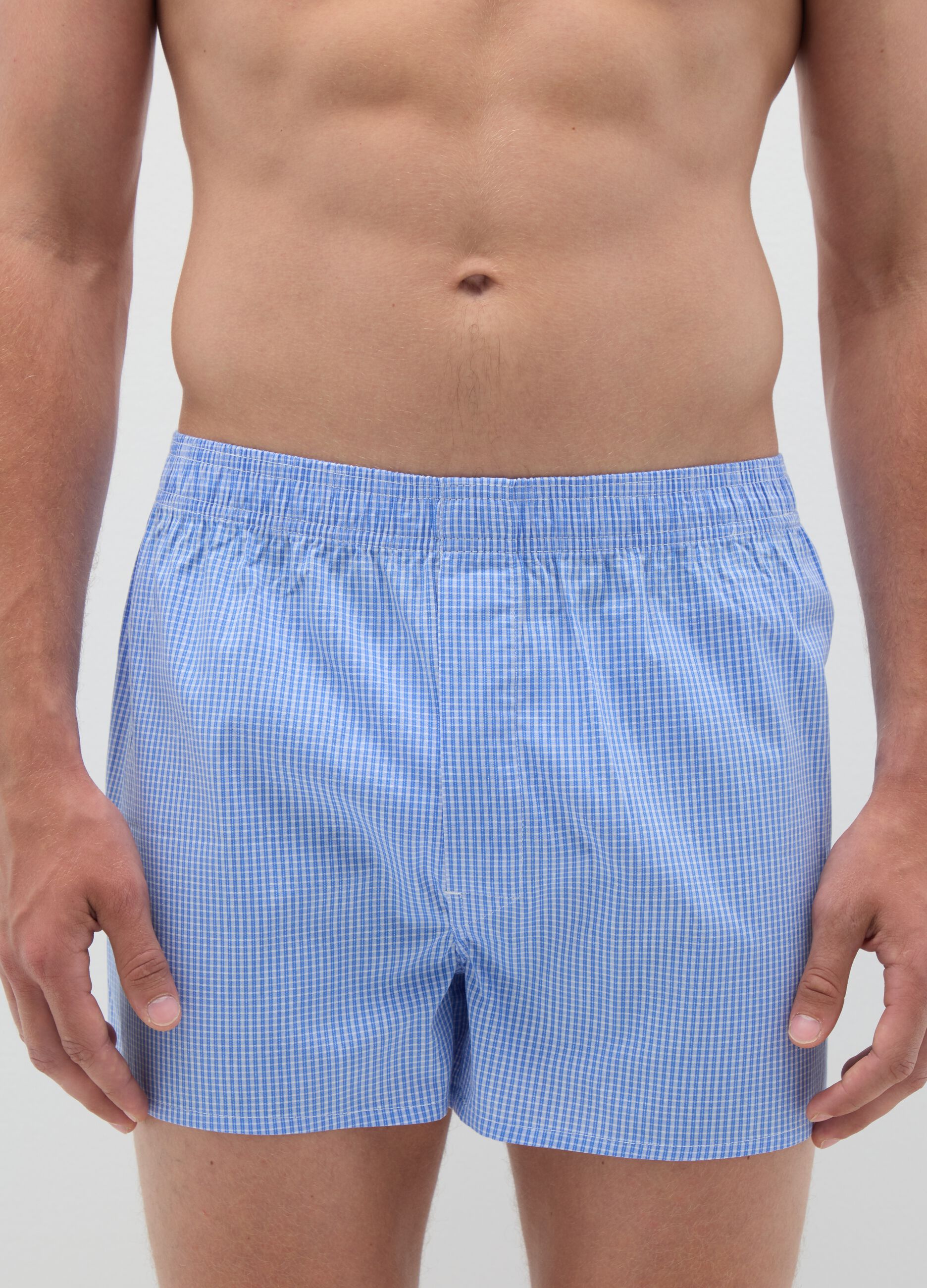 Men's Cotton Boxer Twin Pack in Light Blue Regular Fit