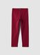 Red skinny stretch organic cotton leggings for girls_0