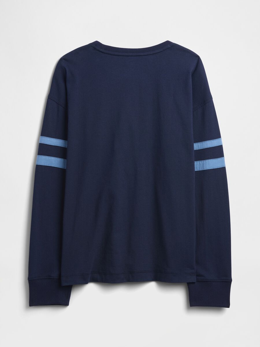 Long Sleeve Blue Cotton T-Shirt_1