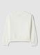 Girls' white pure cotton sweatshirt regular fit with floral embroidery_1