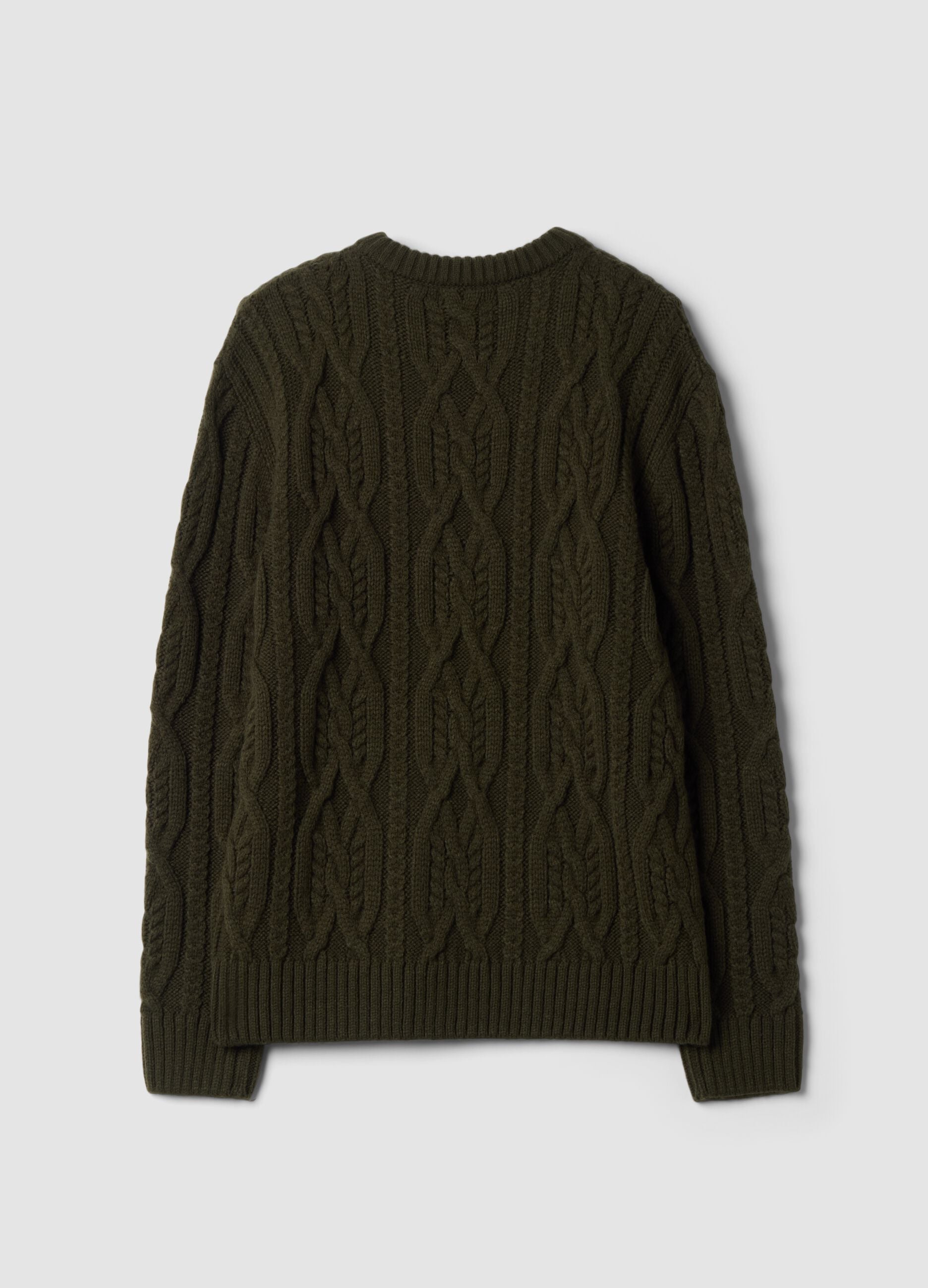 Green regular-fit jacquard wool-blend jumper