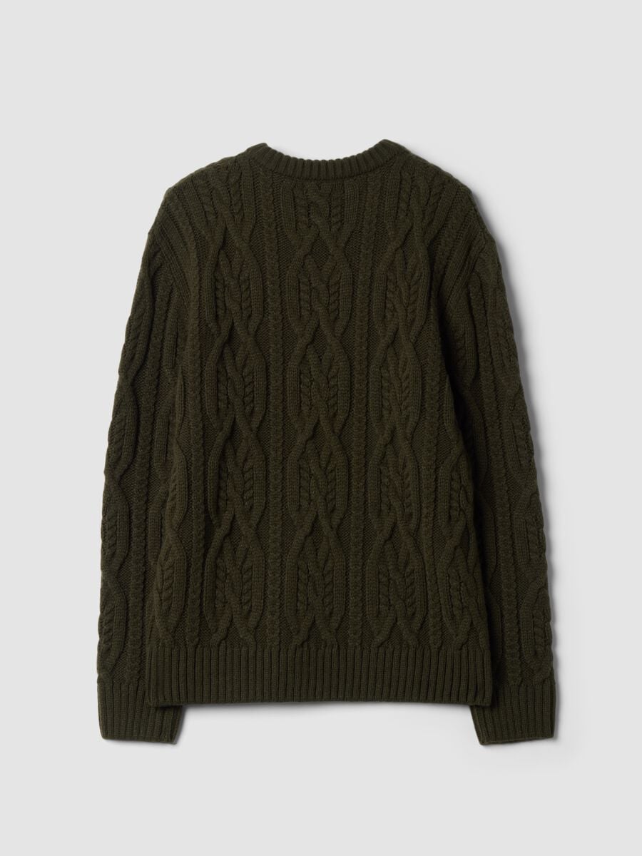 Maglia verde in misto lana jacquard regular fit_6