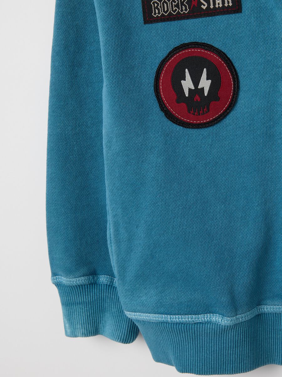 Children's sweatshirt in pure blue cotton, regular fit_3