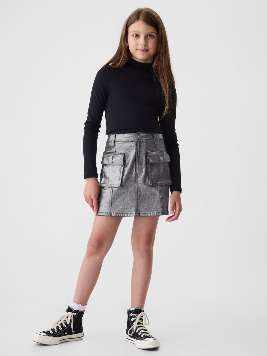 Metallic-effect miniskirt_0