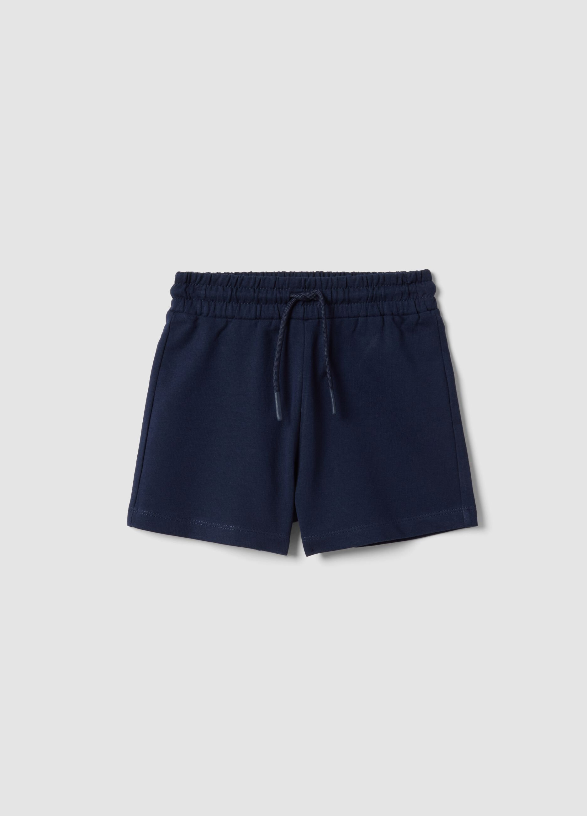 Girls&rsquo; blue pure cotton shorts, regular fit