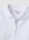 White pure cotton polo for girls, regular fit with ruched sleeves_3