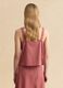 Pink regular fit cotton-linen blend top with lace details_3