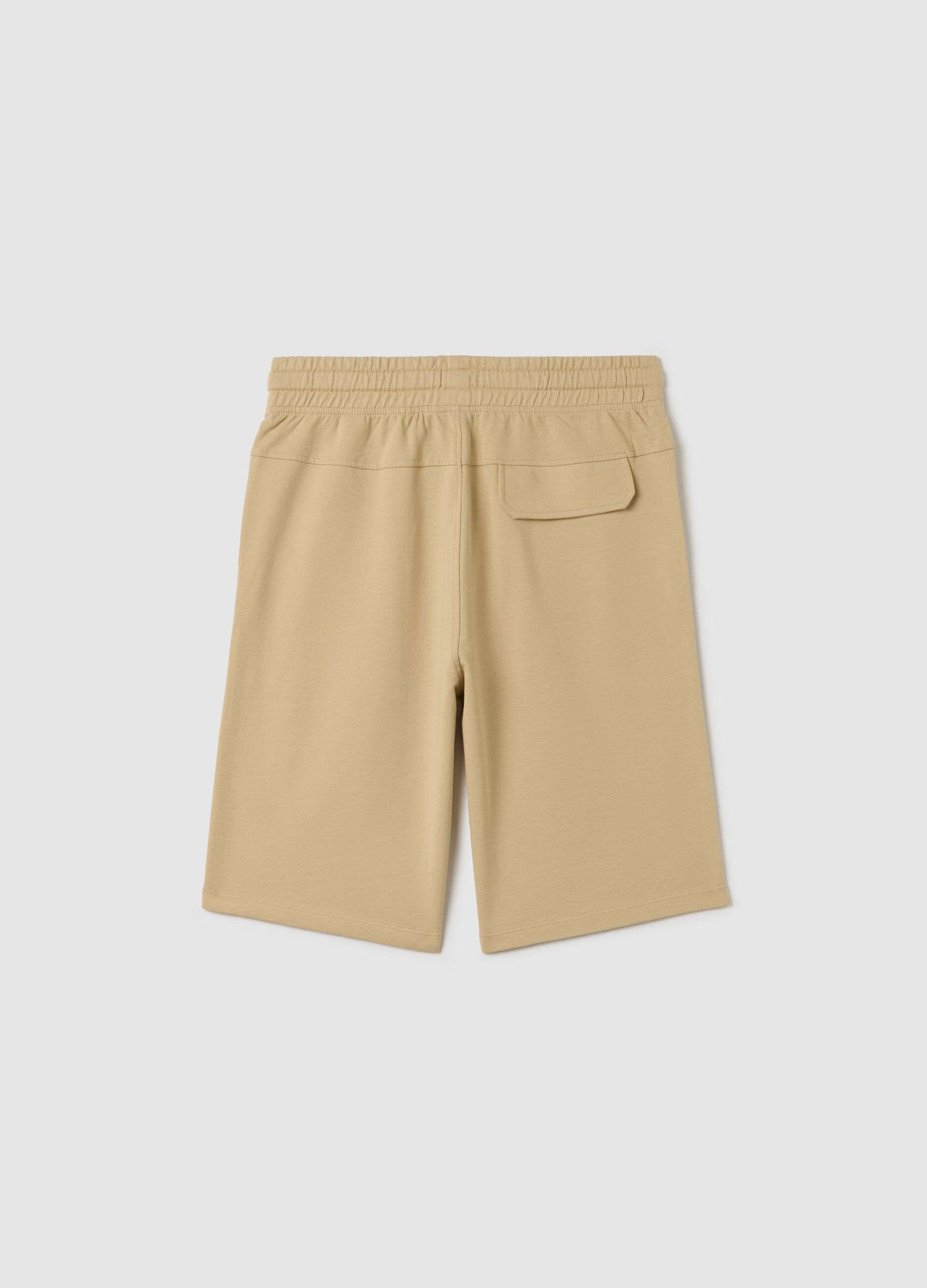 Beige shorts in 100% cotton