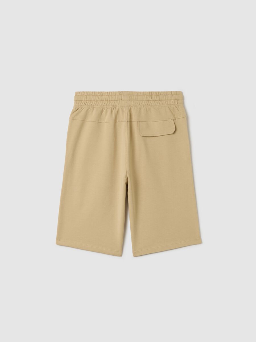 Beige shorts in 100% cotton_4