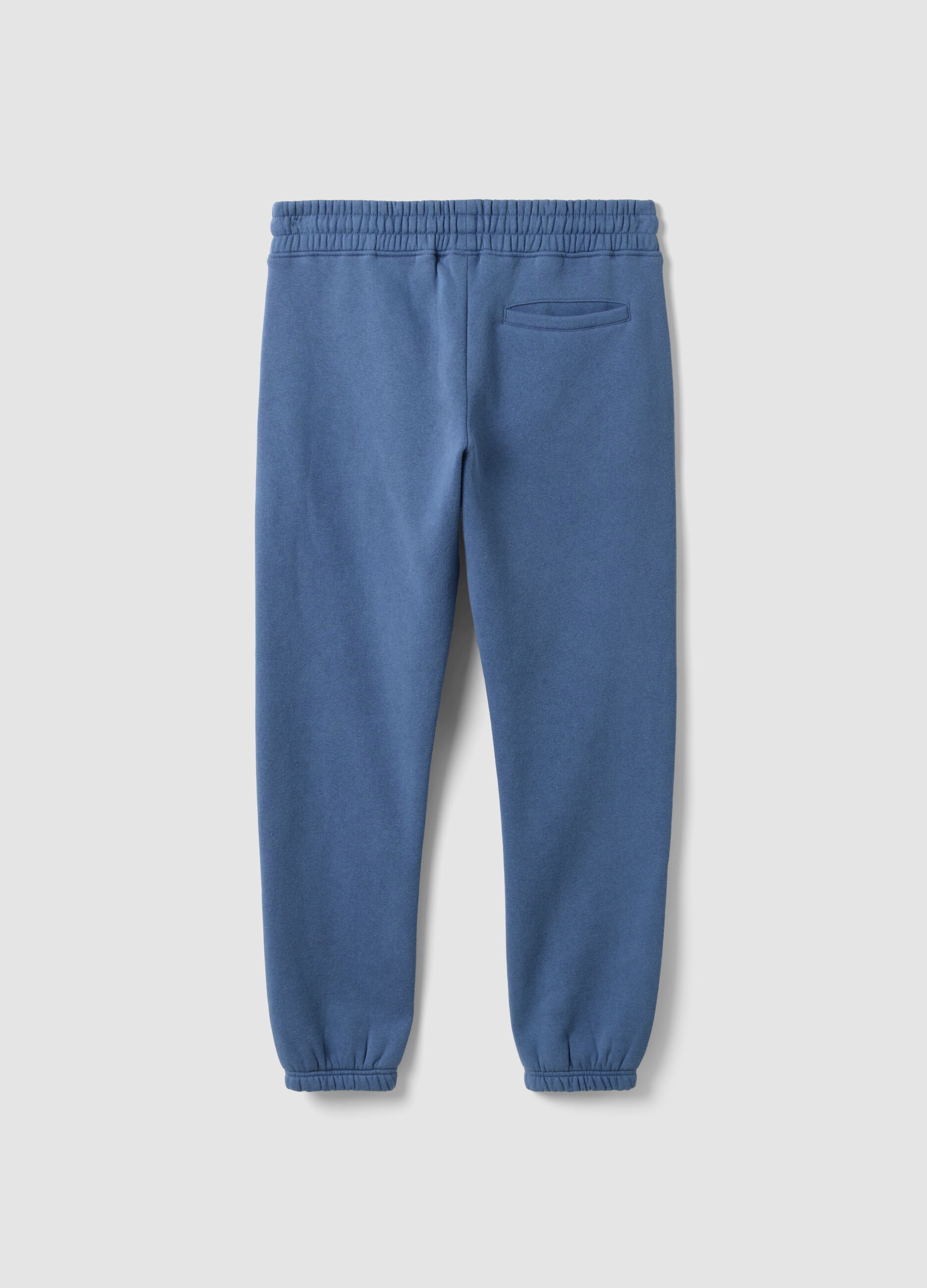 Blue cotton-blend joggers with logo
