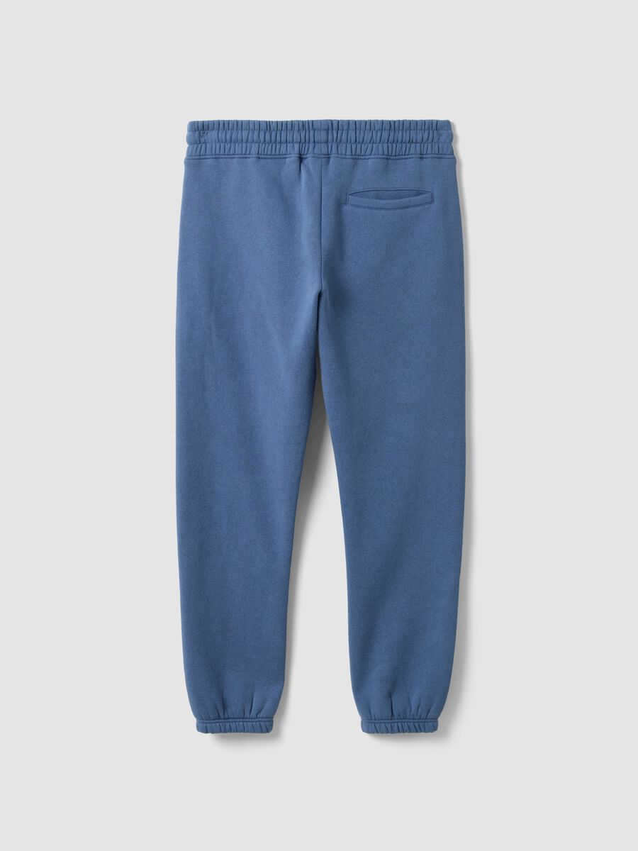 Blue cotton-blend joggers with logo_6