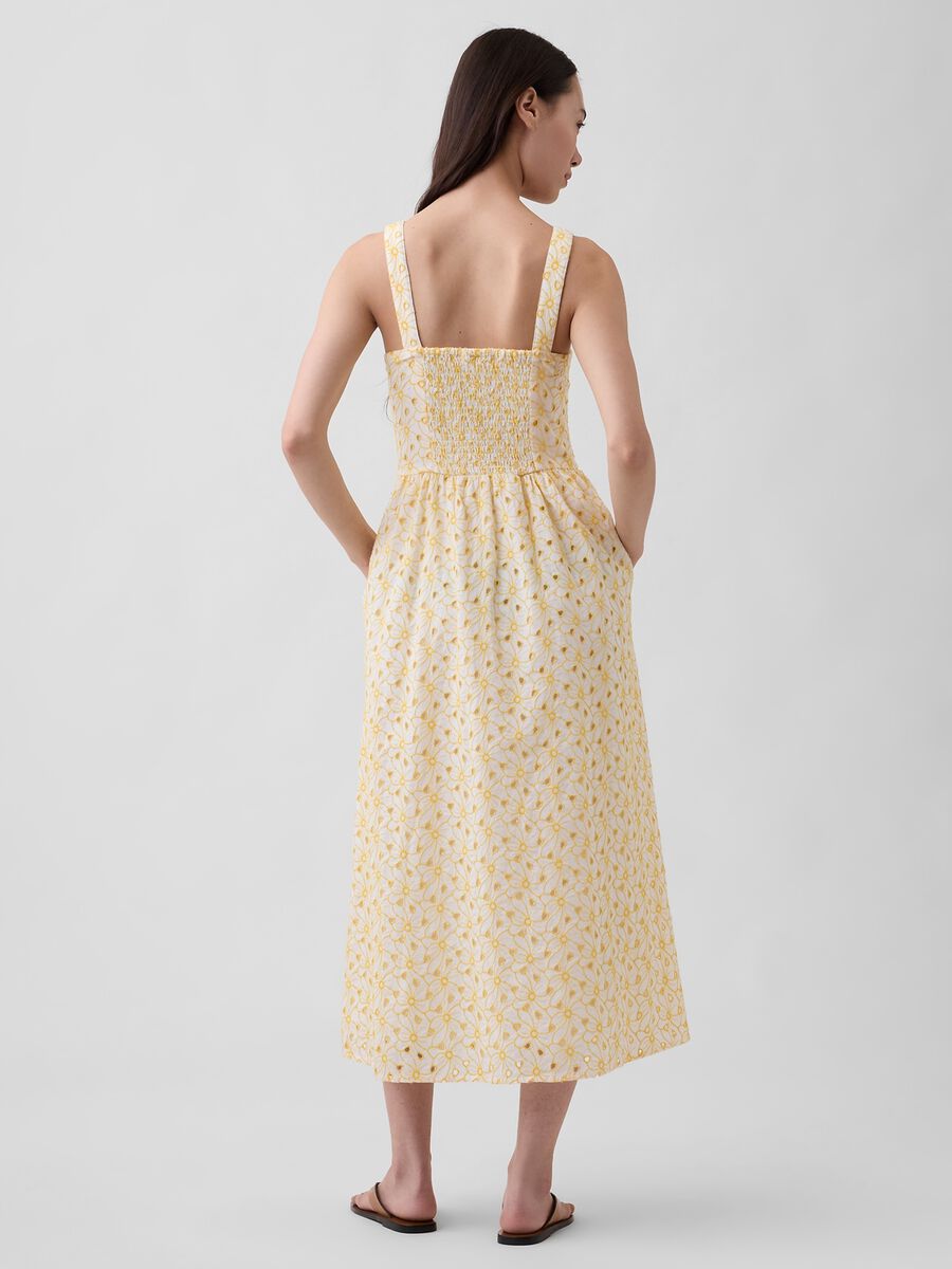 Pure cotton midi dress with floral print_1