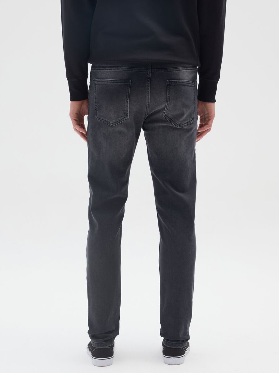 Jeans denim in cotone neri slim fit_2