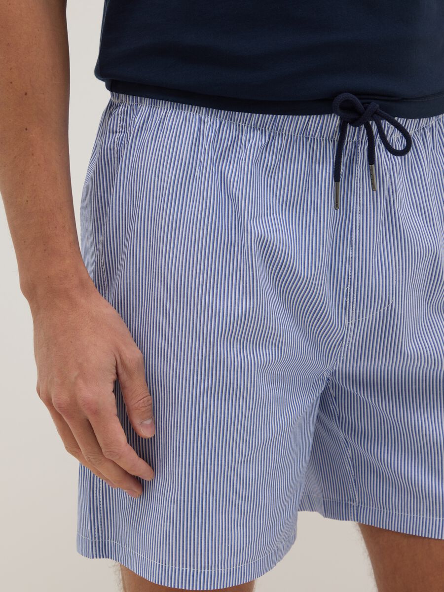 Pantaloncini pigiama in puro cotone a righe multicolor regular fit_3