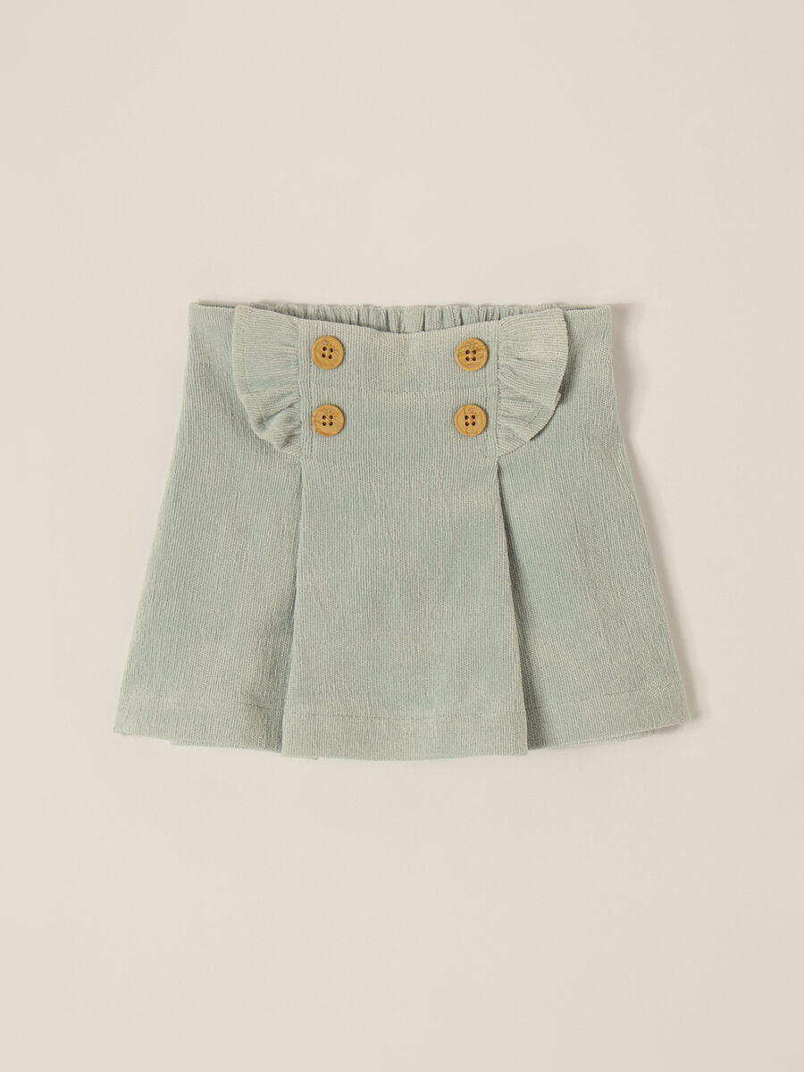 Elasticated Blue Corduroy Skirt_0