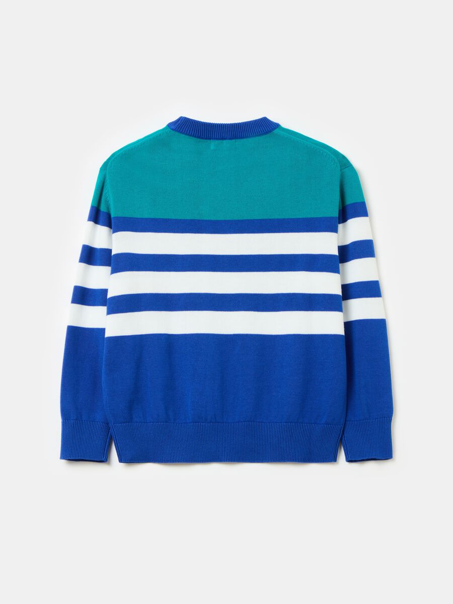 Pullover with round neck and striped design_1