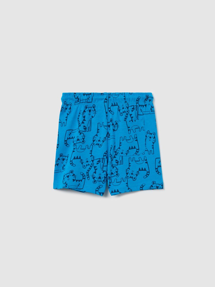 Jersey Bermuda shorts with drawstring and print_1