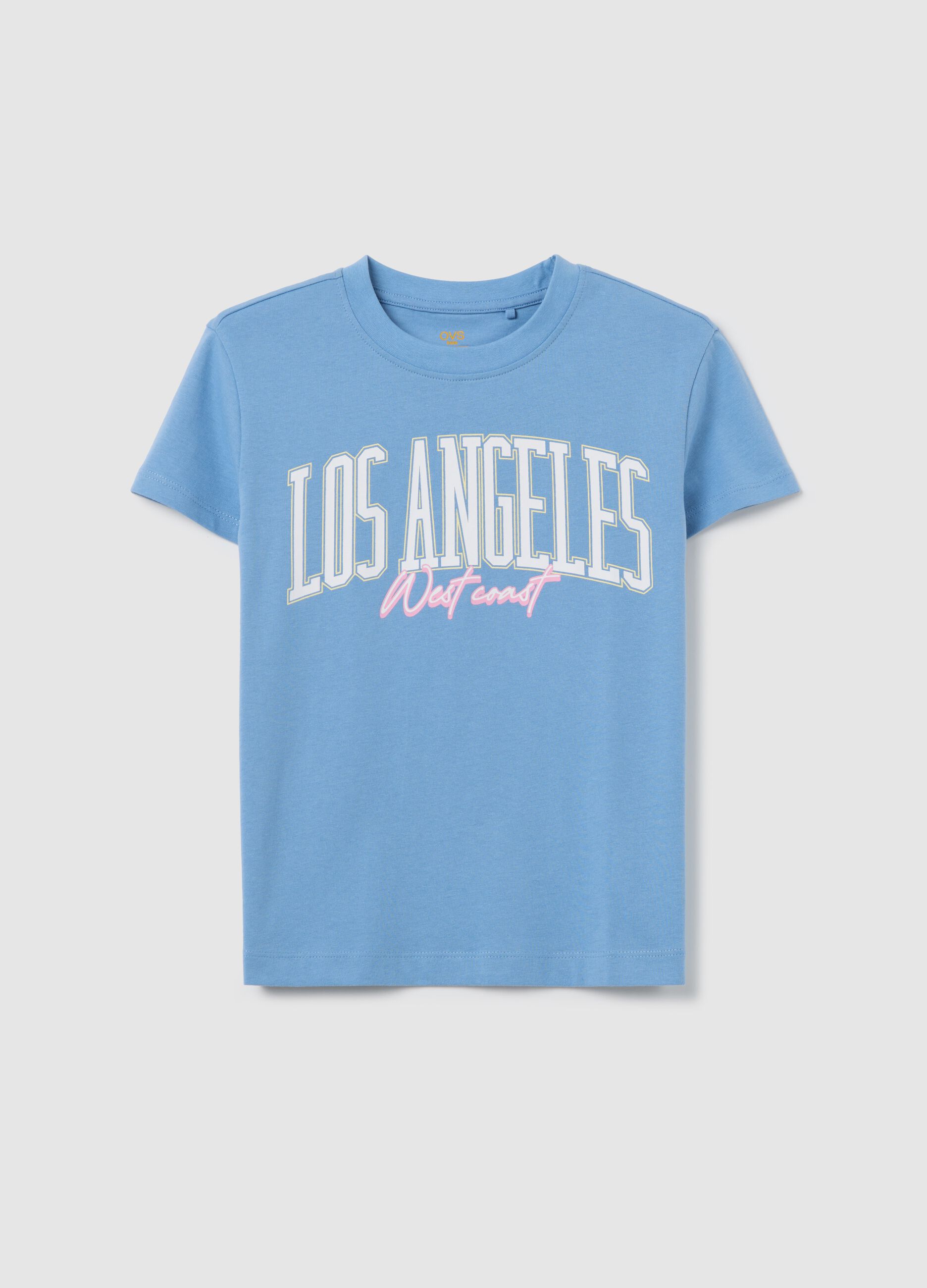Black cotton T-shirt with lettering print