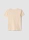Girls' beige pure cotton regular-fit T-shirt_4