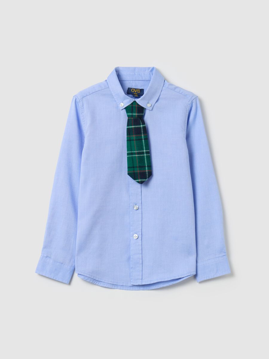 Shirt with tartan tie_0