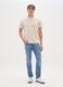 Slim fit stretch cotton blue denim jeans_0