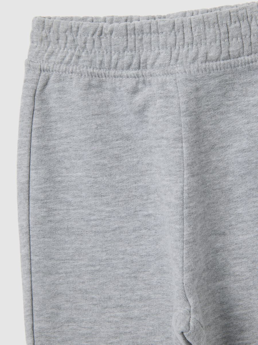 Pantaloni grigi da bimba in puro cotone fleece regular fit_2