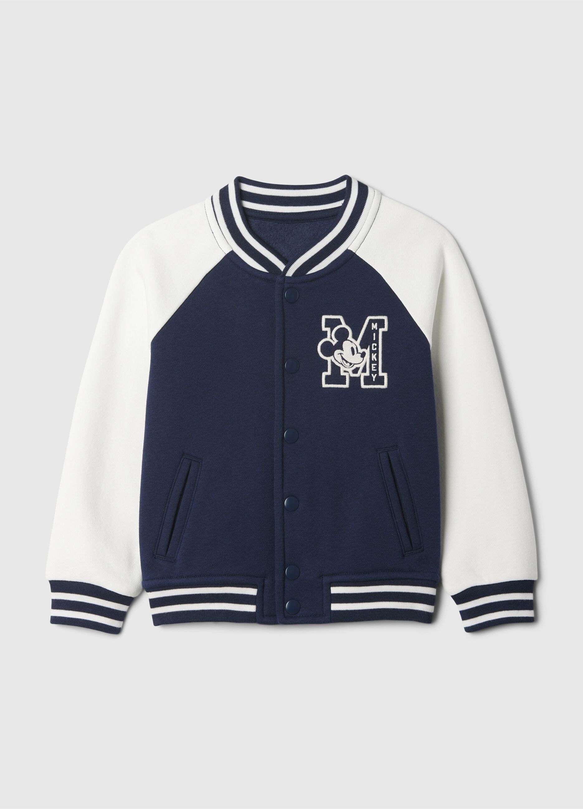 Varsity sweatshirt with Mickey Mouse print