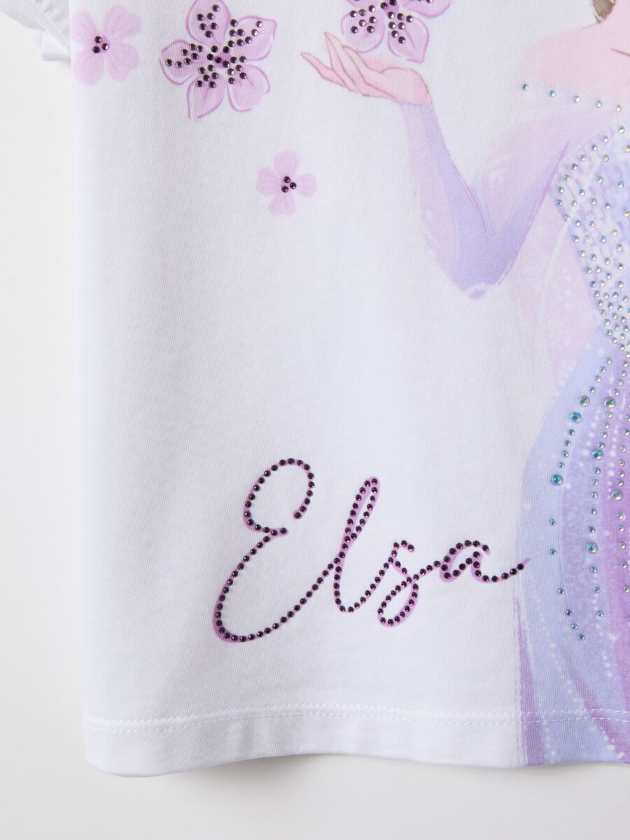 T-shirt in cotone elasticizzato multicolor per bambina con stampa Frozen_3