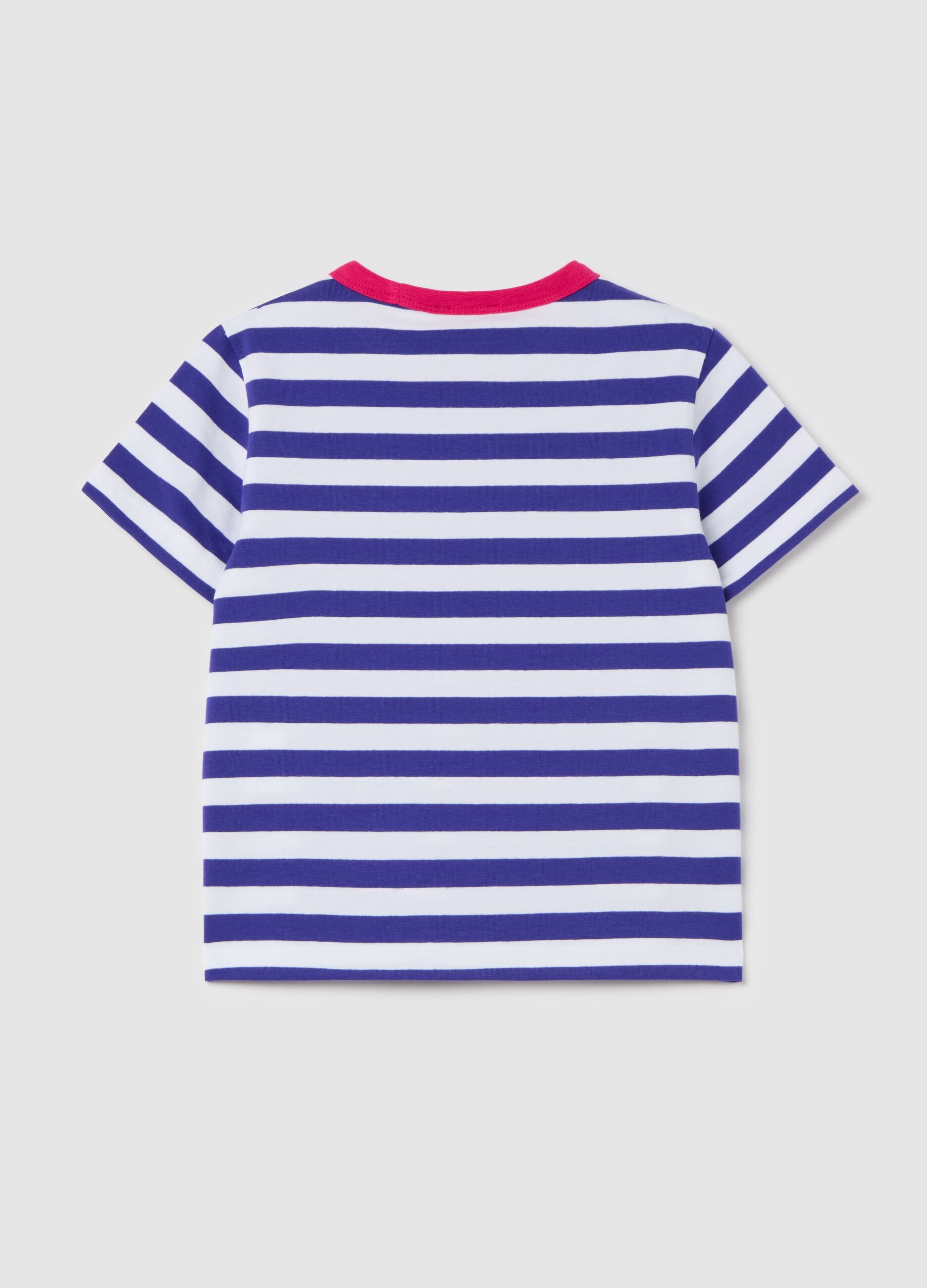 T-shirt with striped pattern and diamanté logo