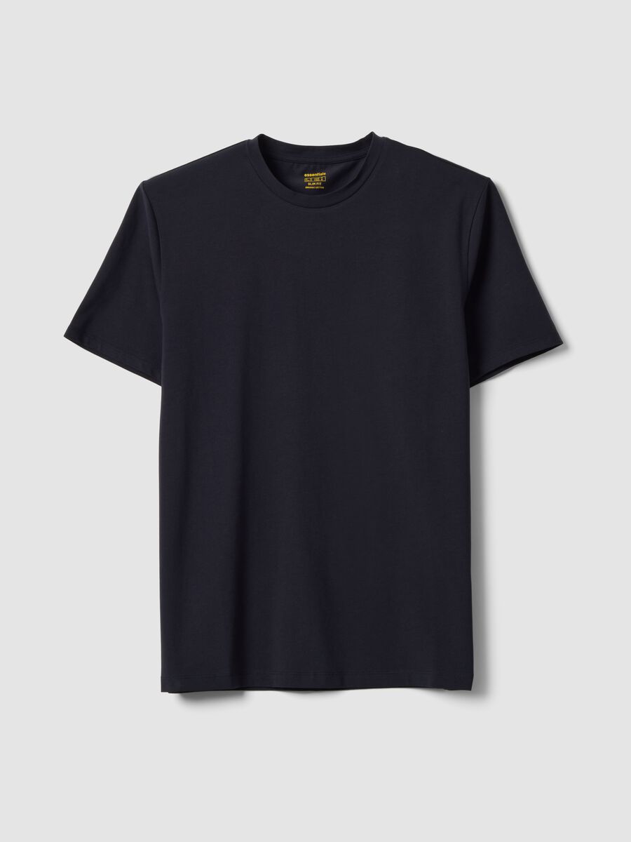 Men&rsquo;s black organic cotton slim-fit short-sleeve T-shirt_0