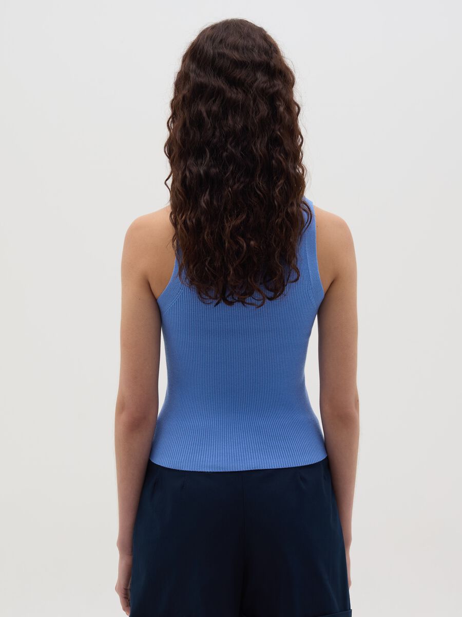 Ribbed tank top with halter neck_3
