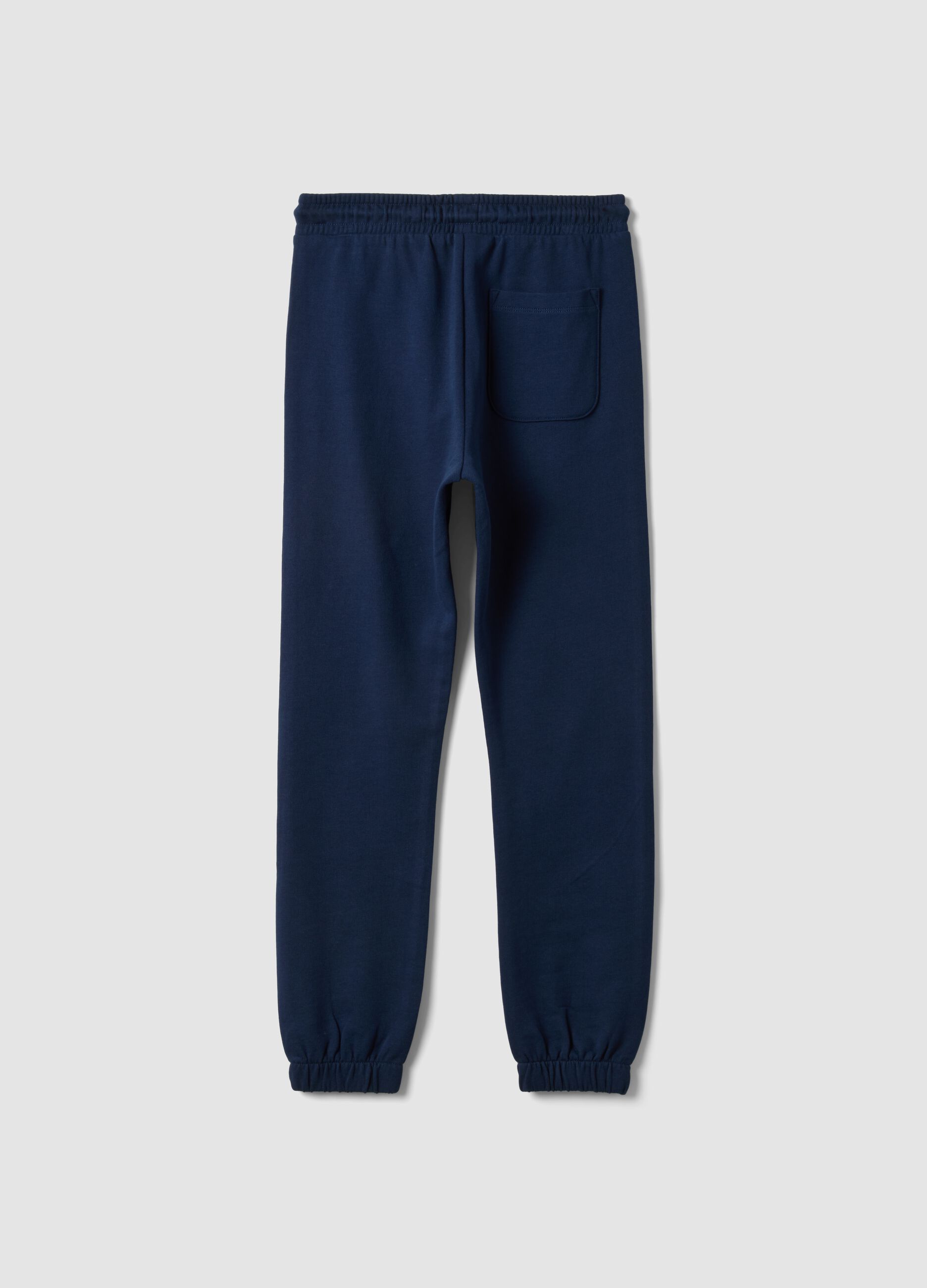 Blue pure cotton jogger trousers with print for boys