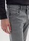 Regular fit grey cotton blend jeans_3