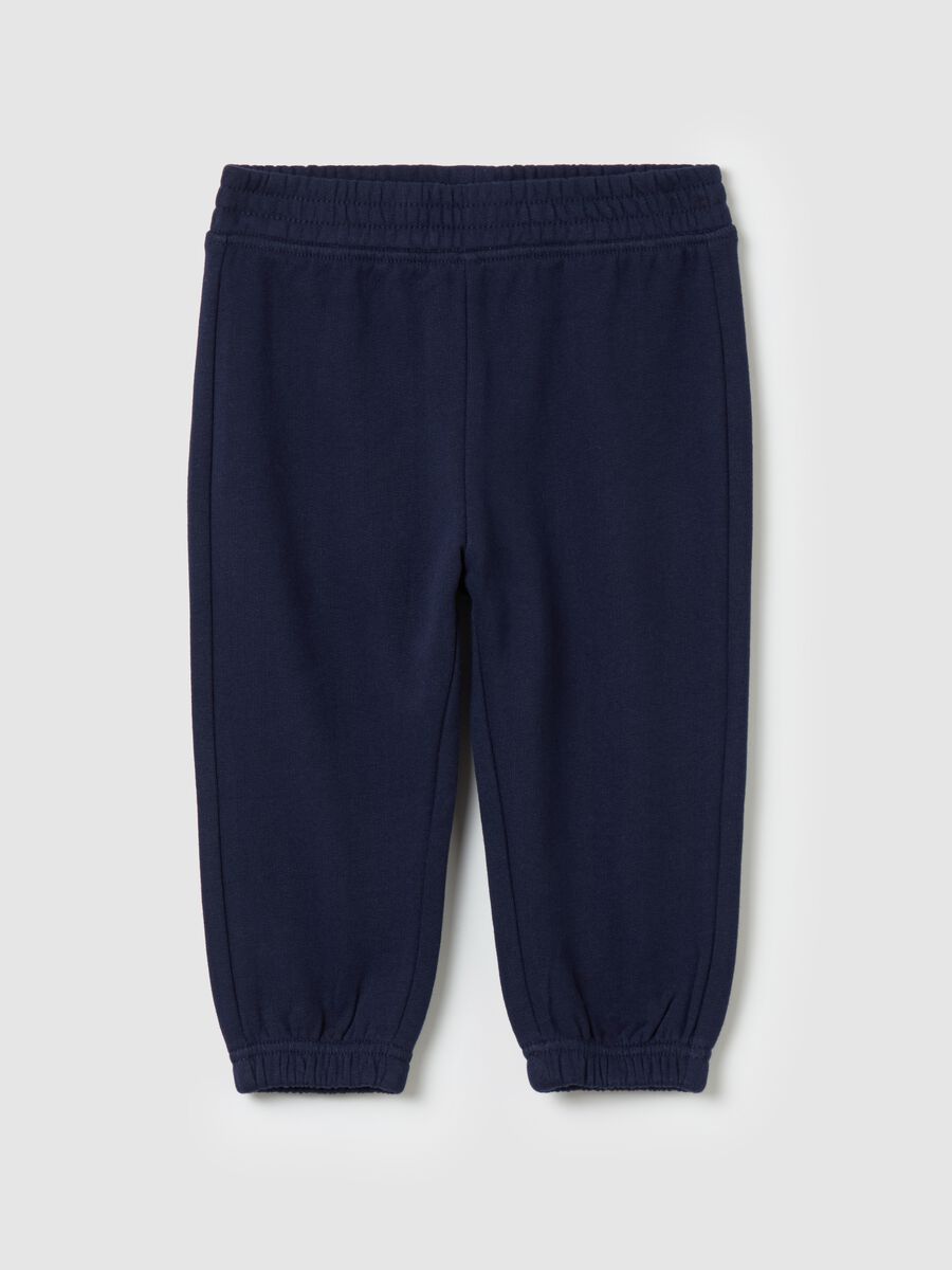 Cotton joggers with elasticated edging_0