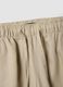 Beige pure linen straight-fit trousers with drawstring_5