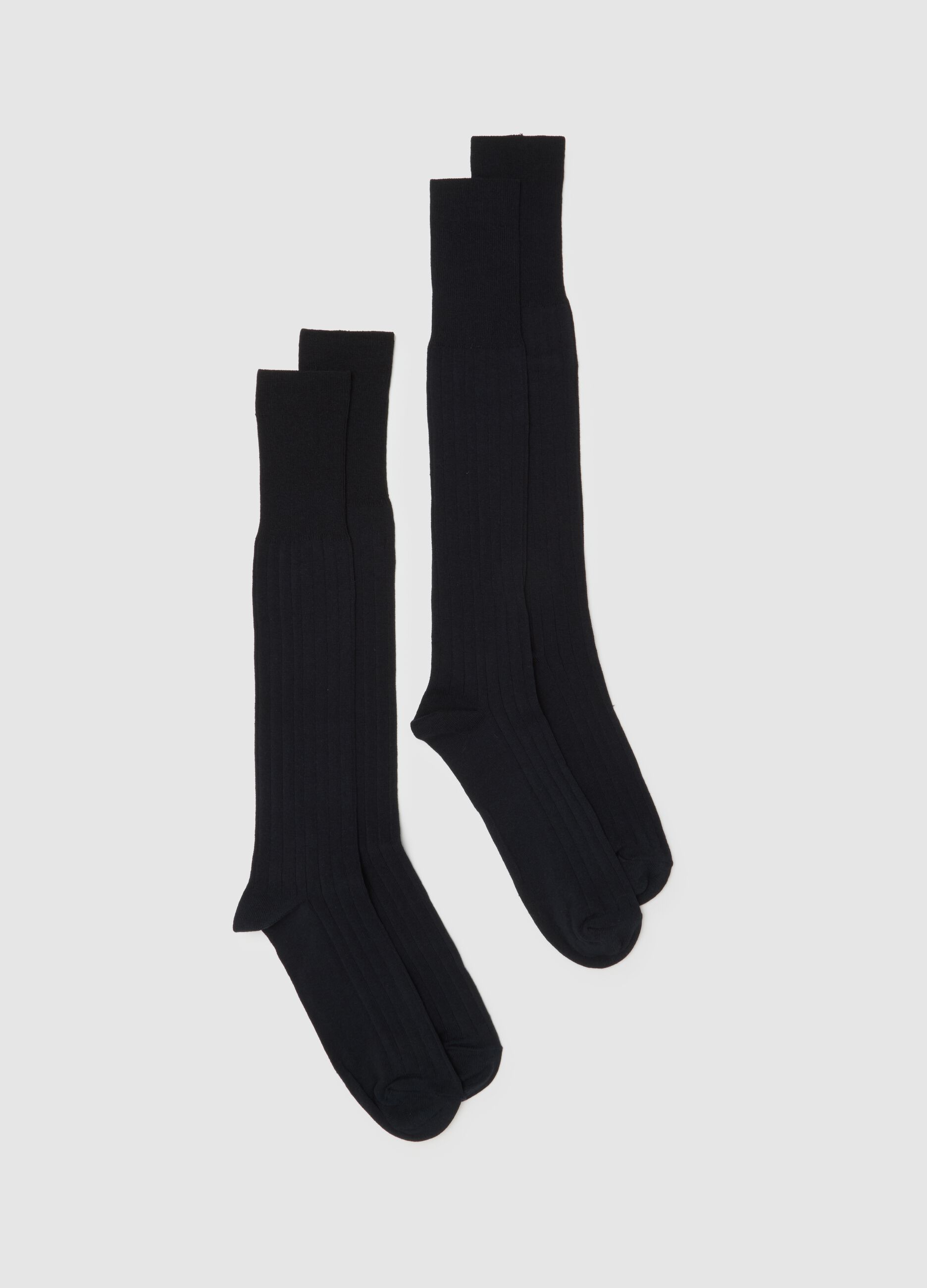 Men's Black Long Socks Twin Pack