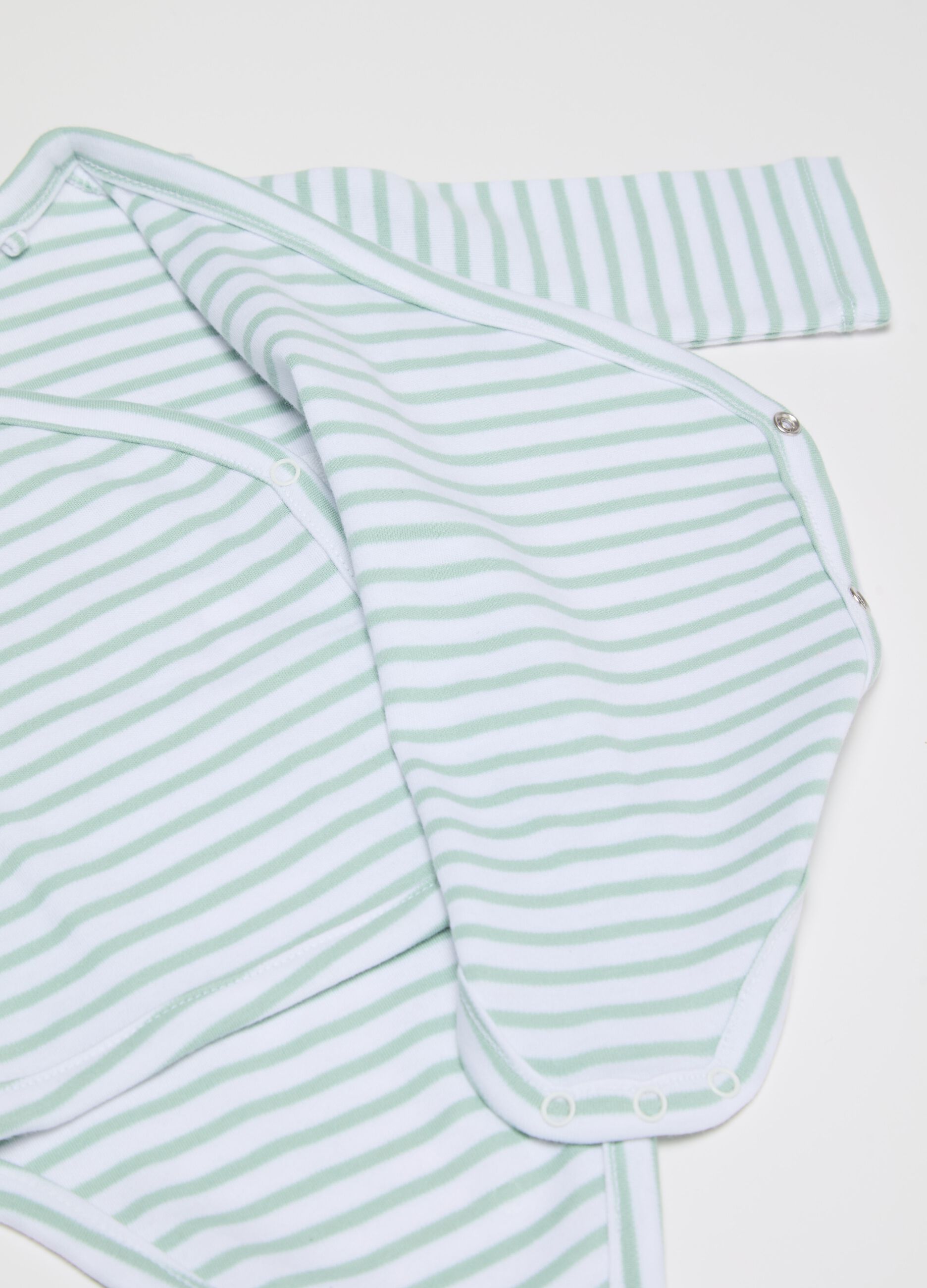 Two-pack bodysuits in organic cotton with V neck