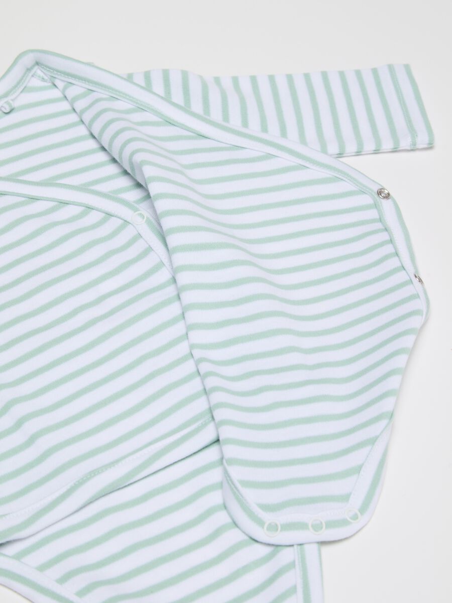 Two-pack bodysuits in organic cotton with V neck_2