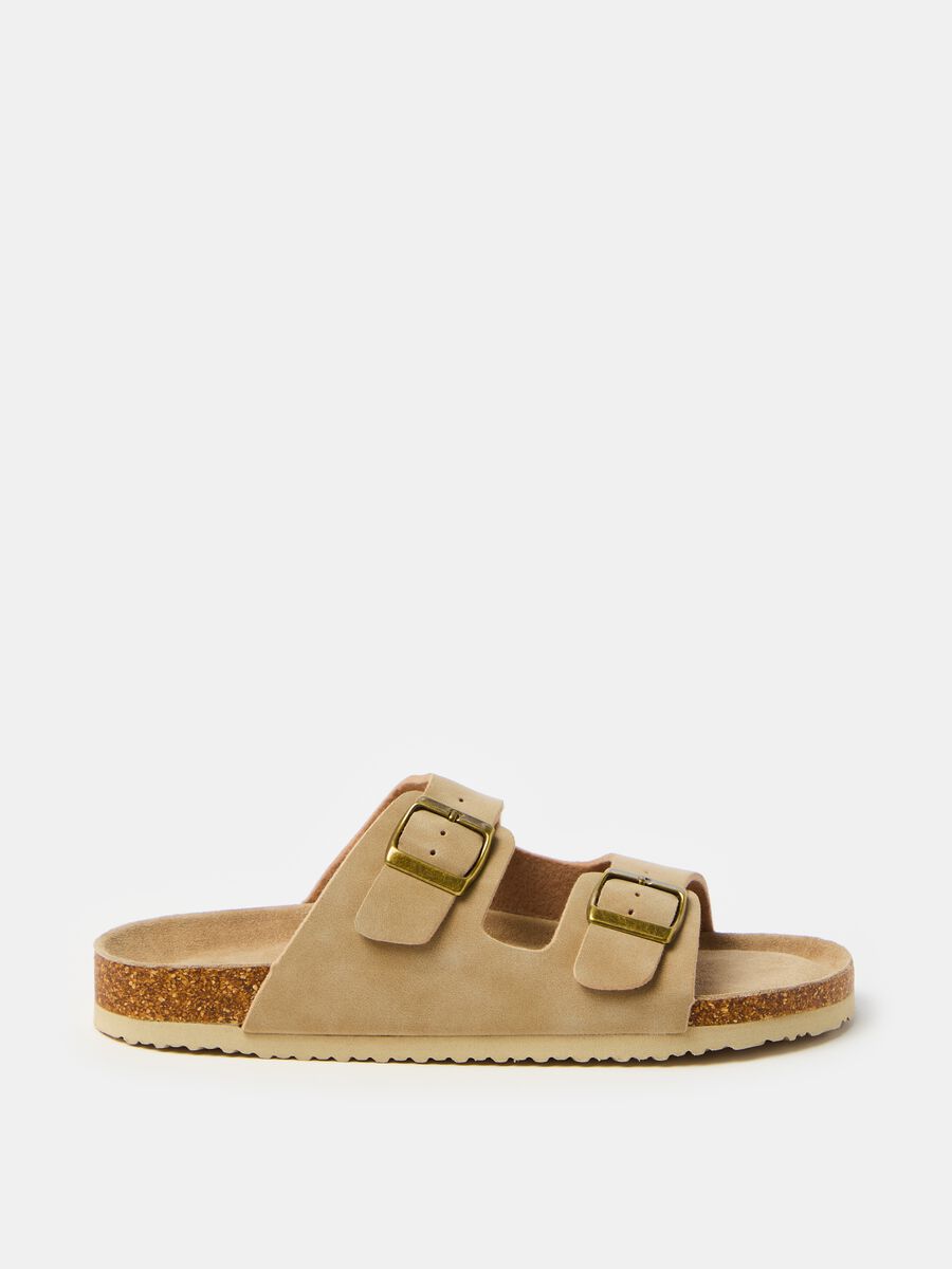 Sandals with double band in suede_0