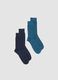 Blue short socks two-pack in cotton and cashmere blend_0