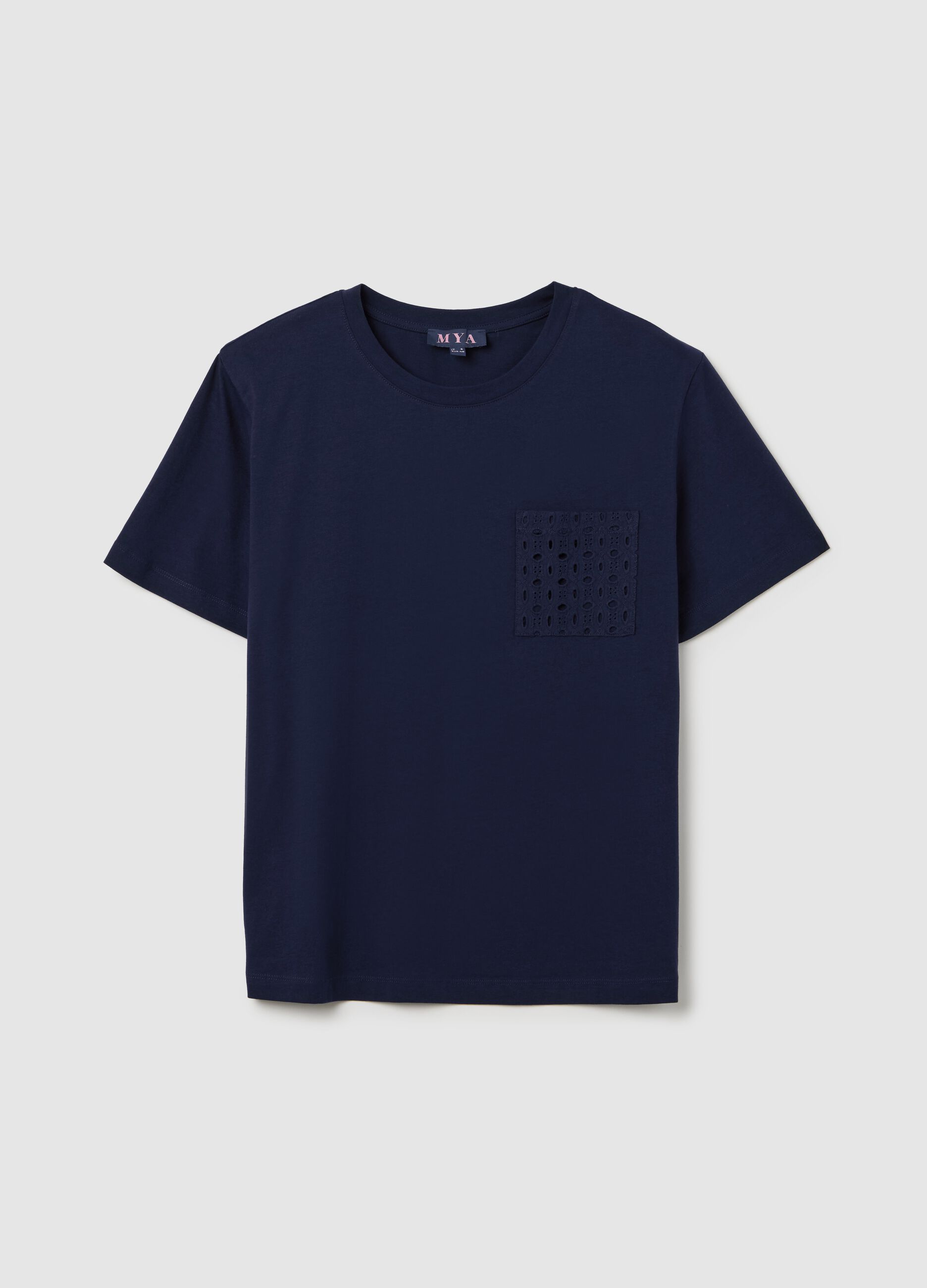 Mya Blue Cotton T-shirt