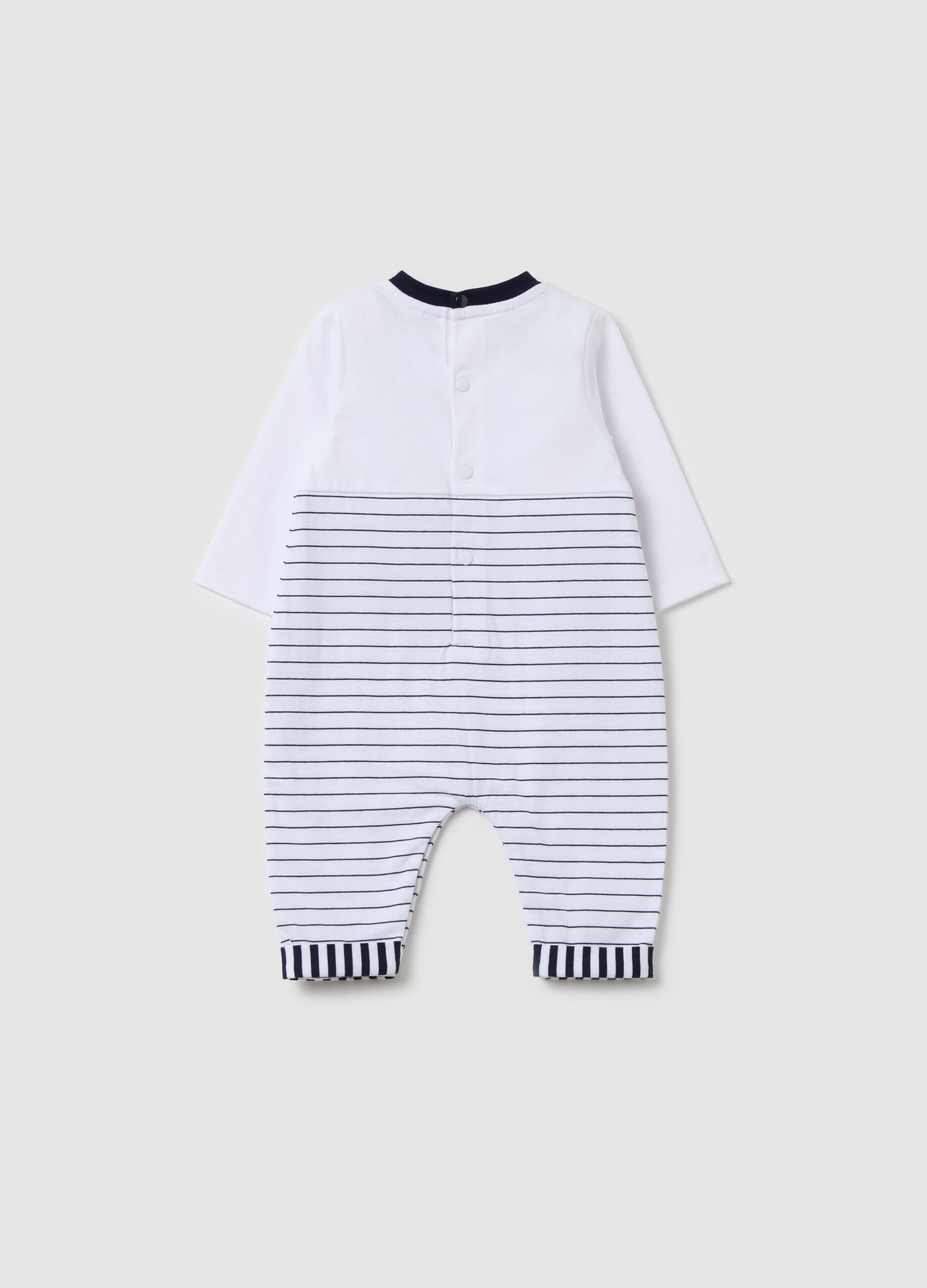 Tutina stile salopette in cotone a righe 
