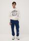 White cotton-blend sweatshirt with Lakers print_1