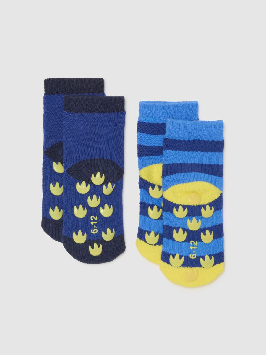 Blue Non-Slip Socks with Dinosaur_1