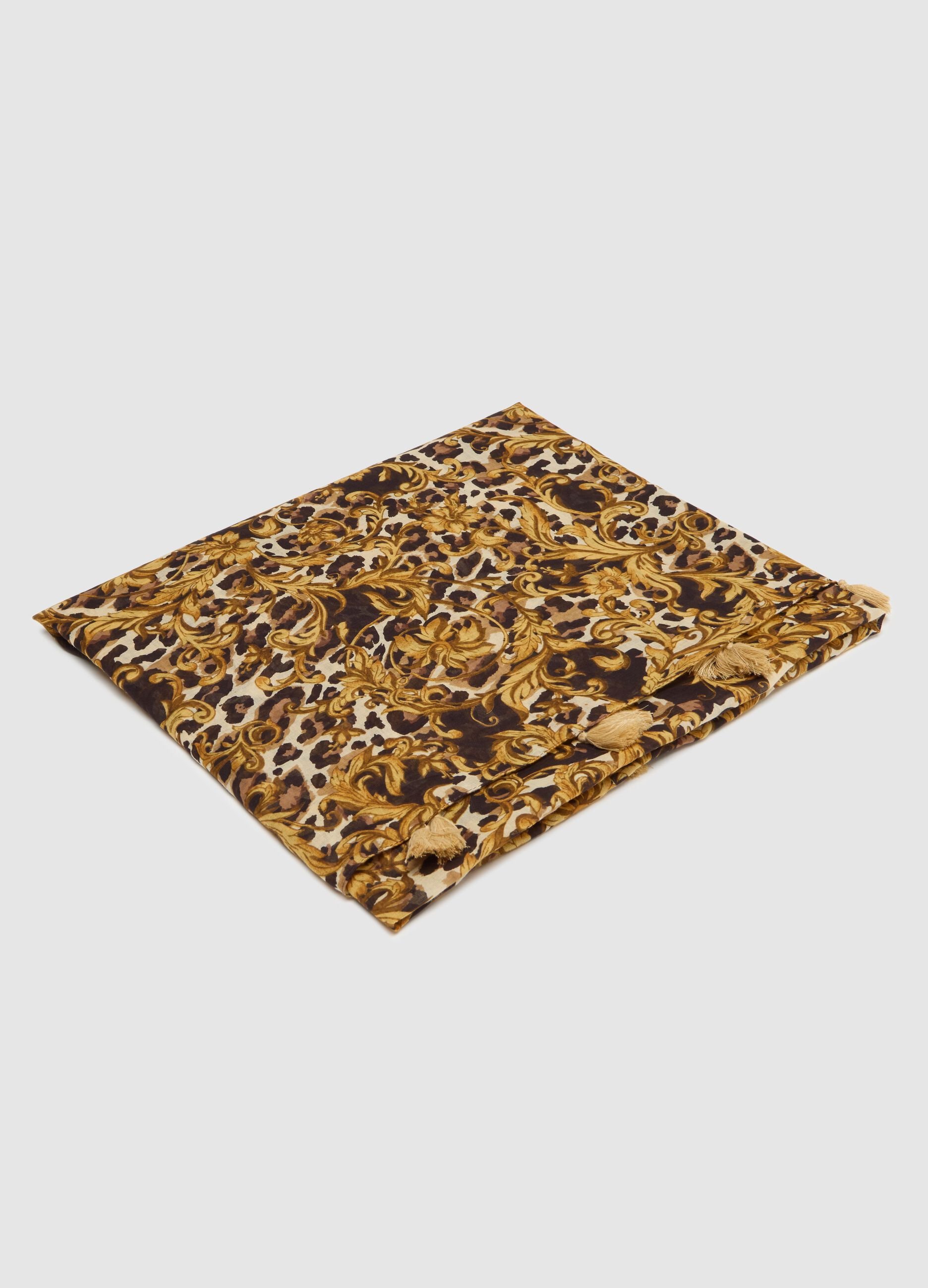 Copricostume lungo da donna in puro cotone multicolor